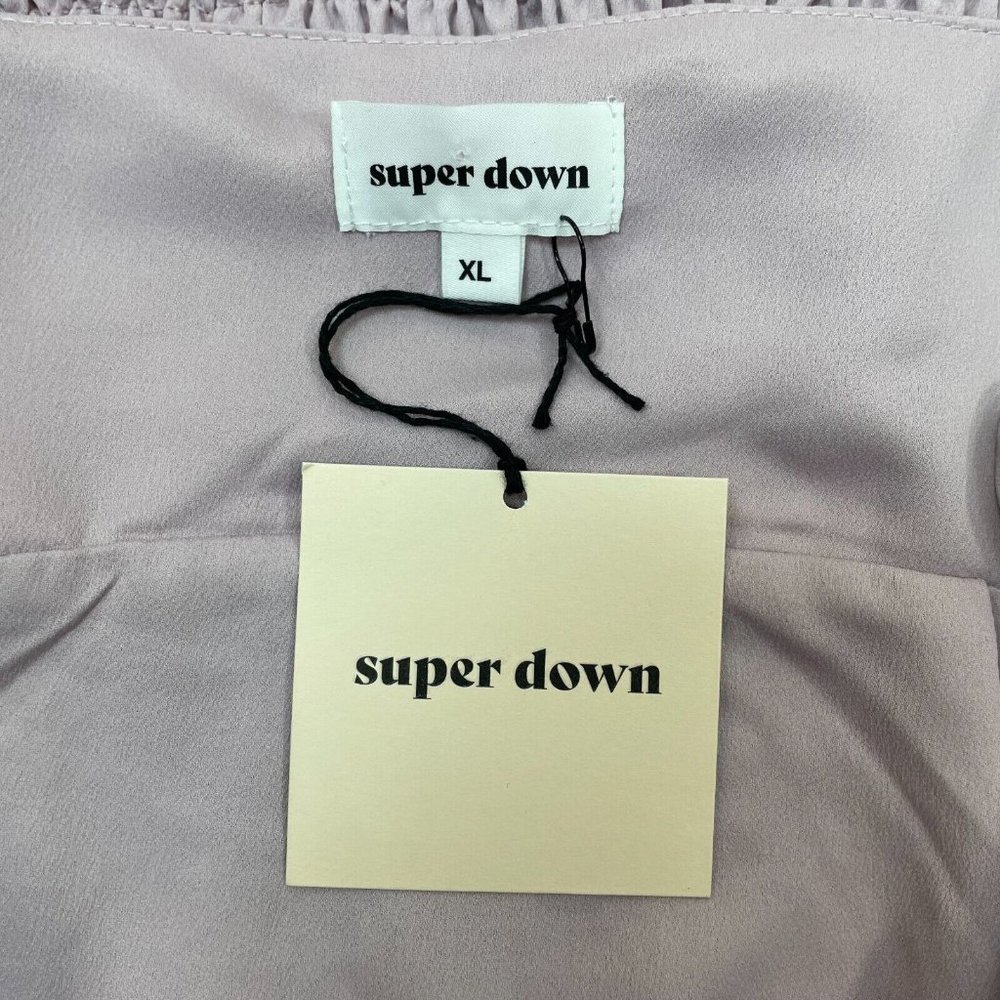Superdown Dress XL Purple Natalia Smocked Bodice Mini Revolve Women's NWT - Picture 13 of 14